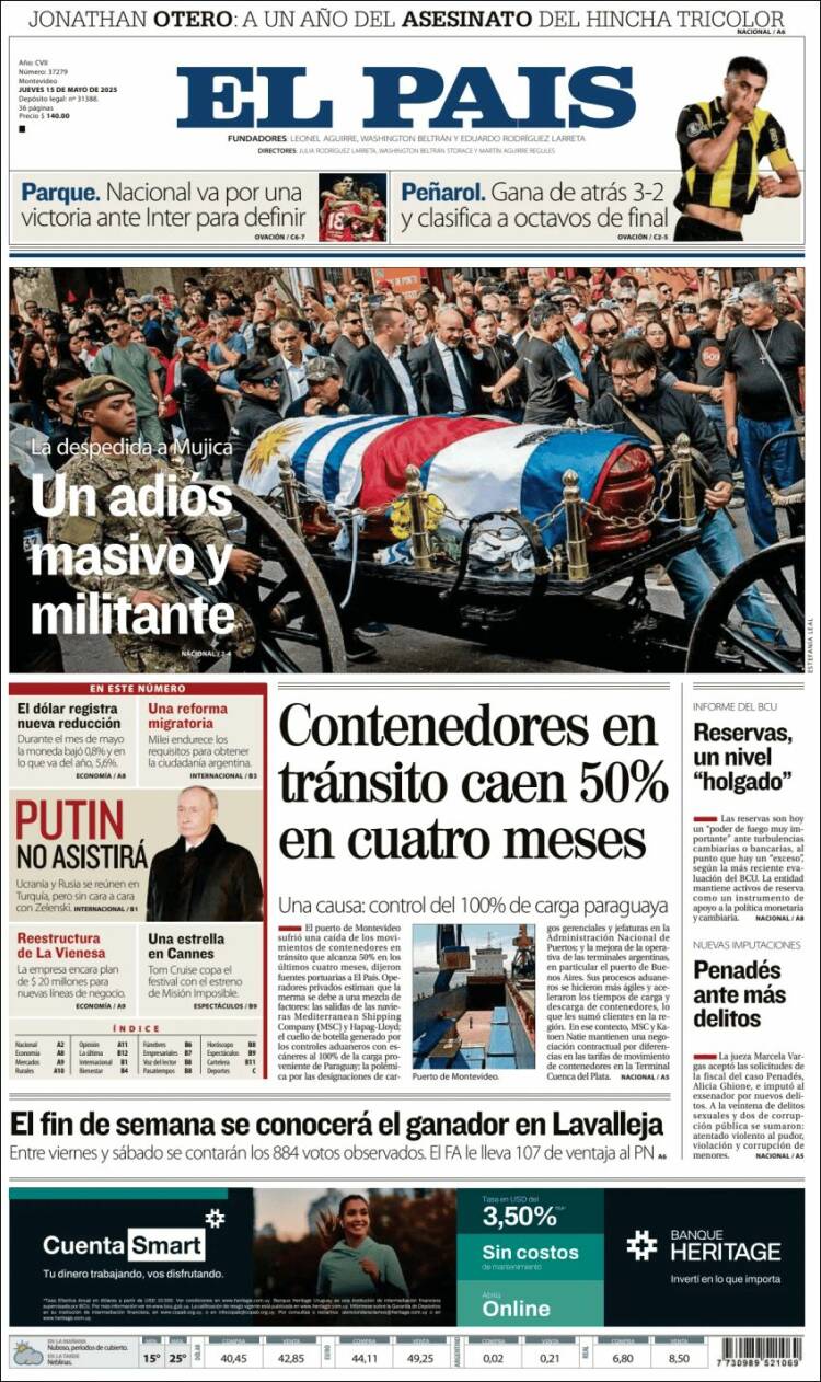 Portada de El País (Uruguay)