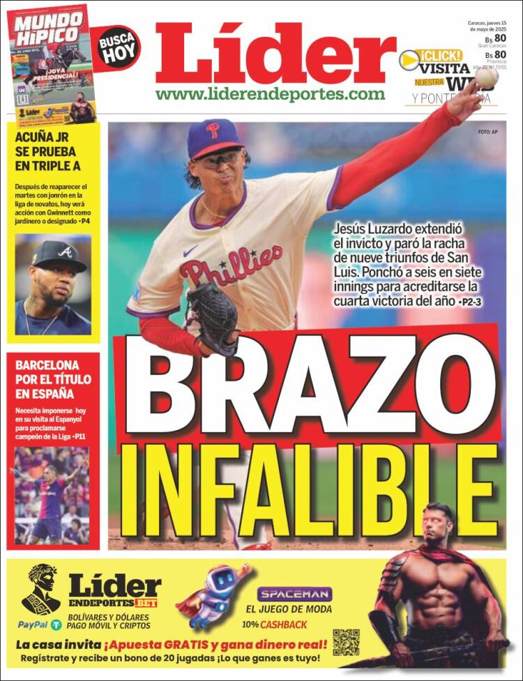 Portada de Lider en deportes (Venezuela)