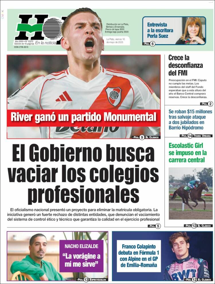 Portada de Diario Hoy (Argentina)