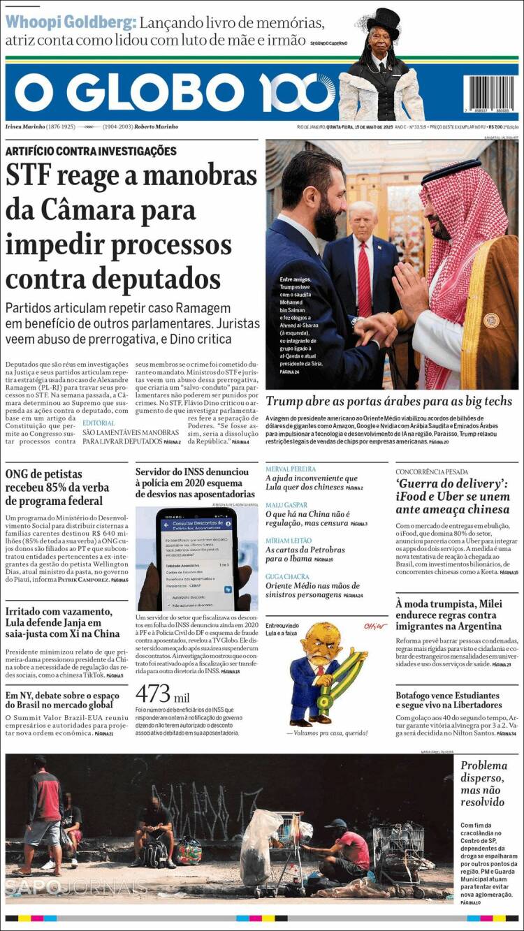 Portada de O Globo (Brasil)