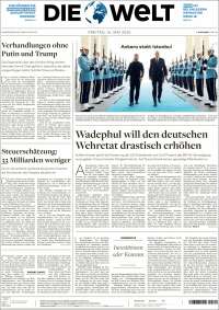 Portada de Die Welt (Alemania)
