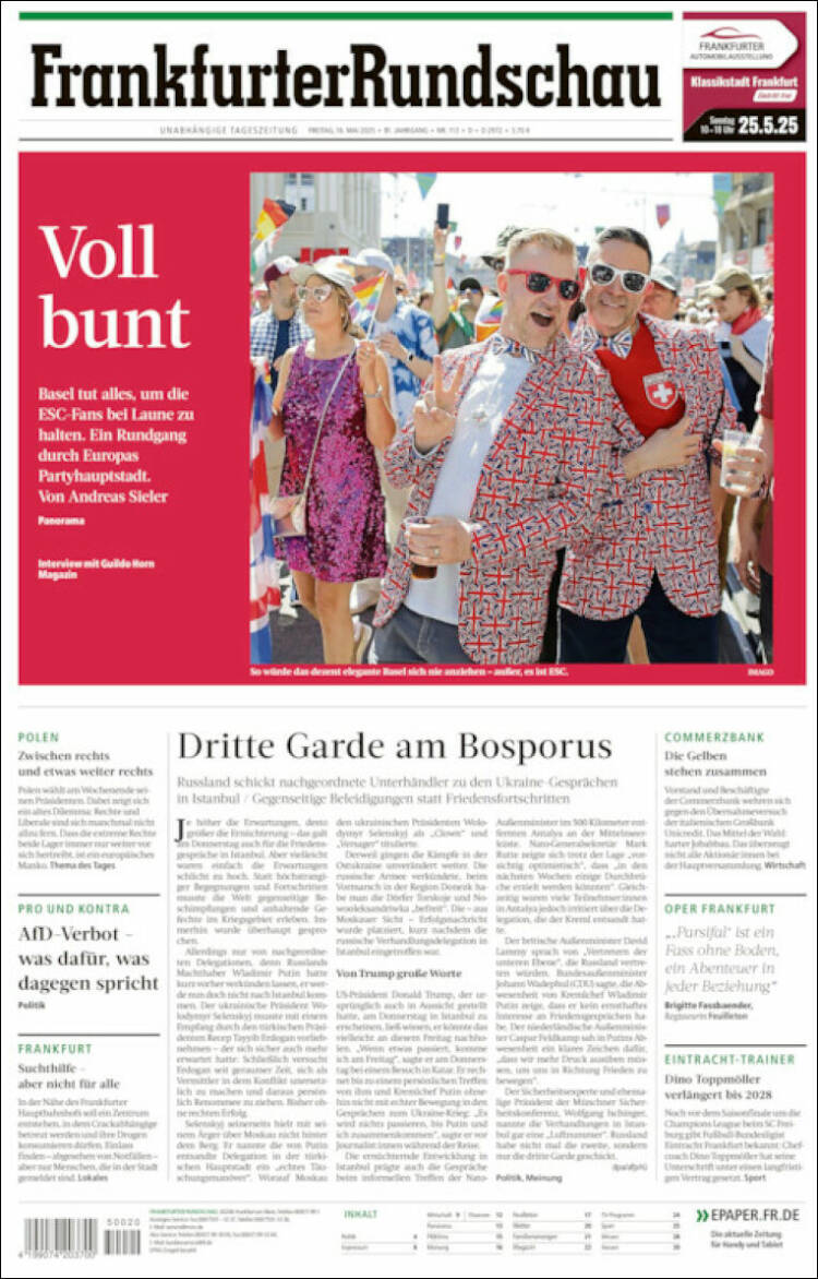 Portada de Frankfurter Rundschau (Alemania)