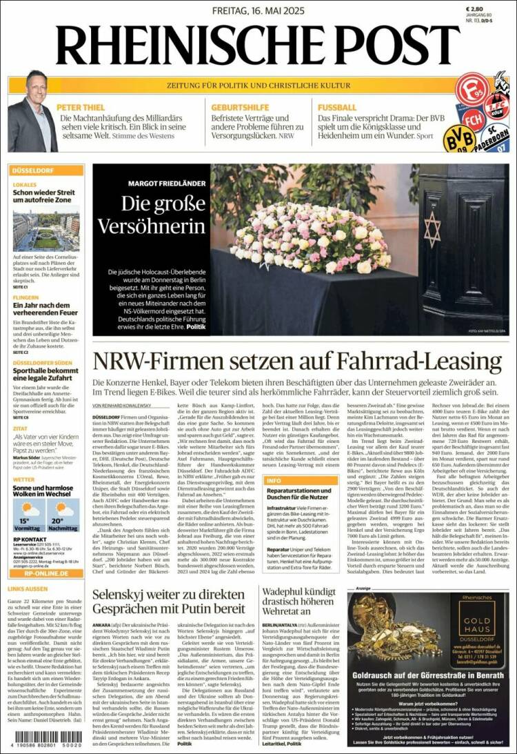 Portada de Rheinische Post (Alemania)