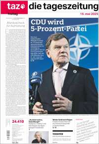 Portada de Die Tageszeitung (Alemania)