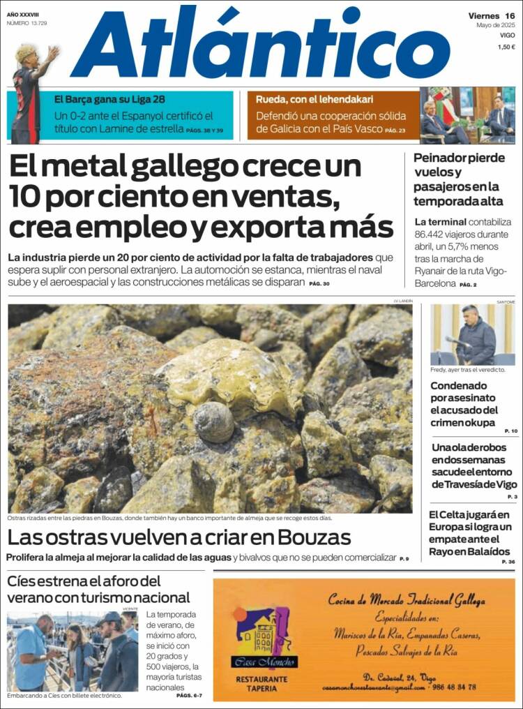 Portada de Atlántico Diario (España)
