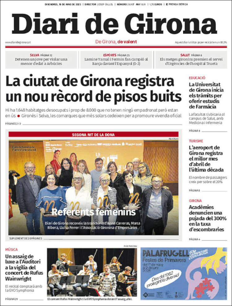 Portada de Diari de Girona (España)