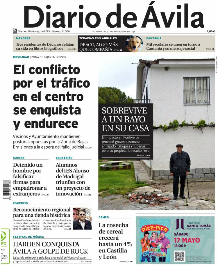 Portada de Diario de Ávila (España)