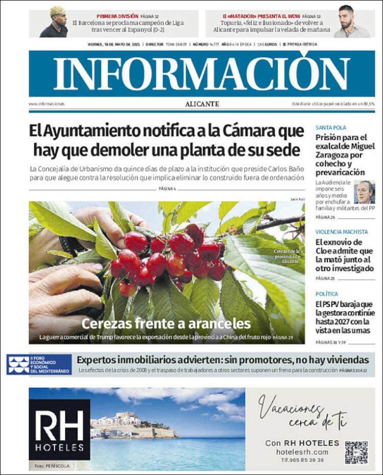 Portada de Diario Información (España)