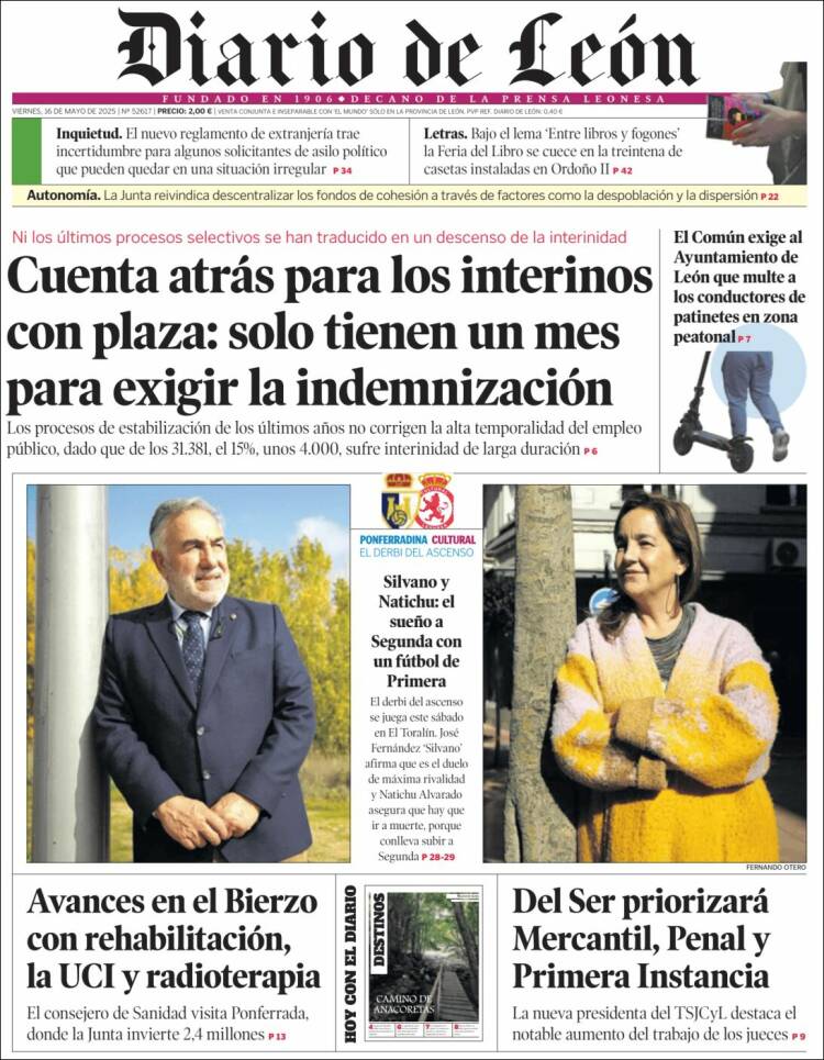Portada de Diario de León (España)