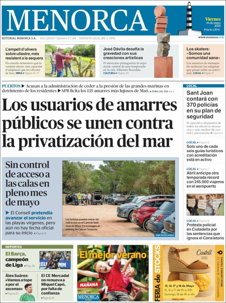 Portada de Menorca - Diario Insular (España)
