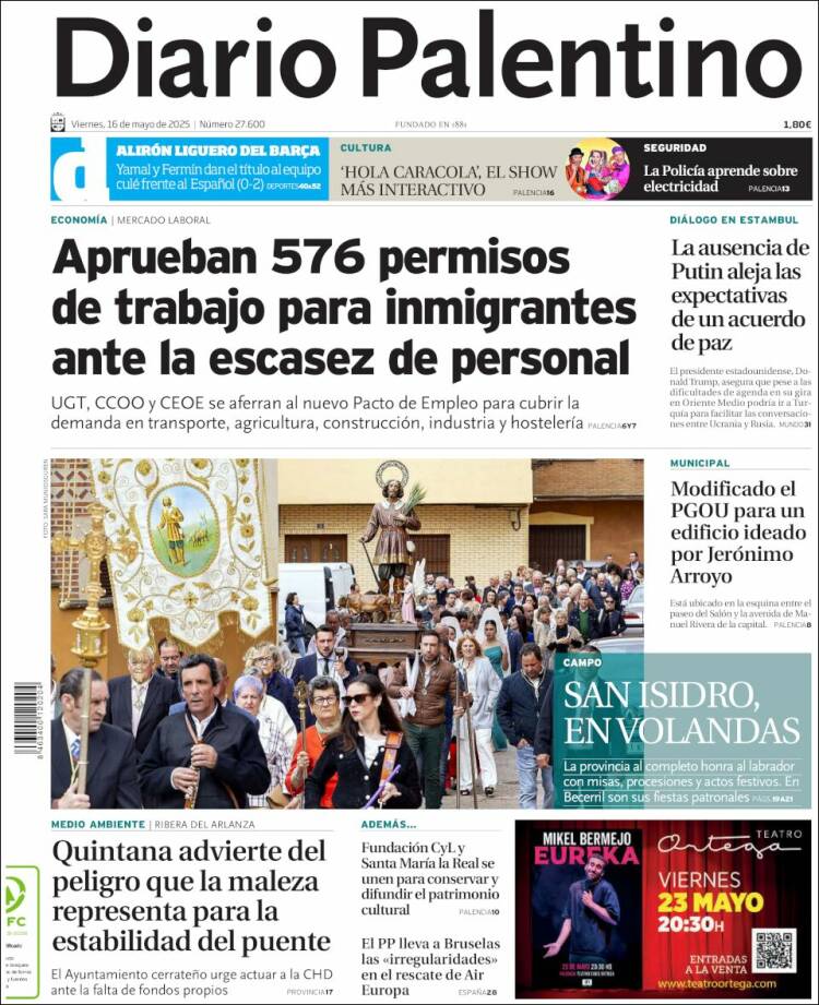 Portada de Diario Palentino (España)