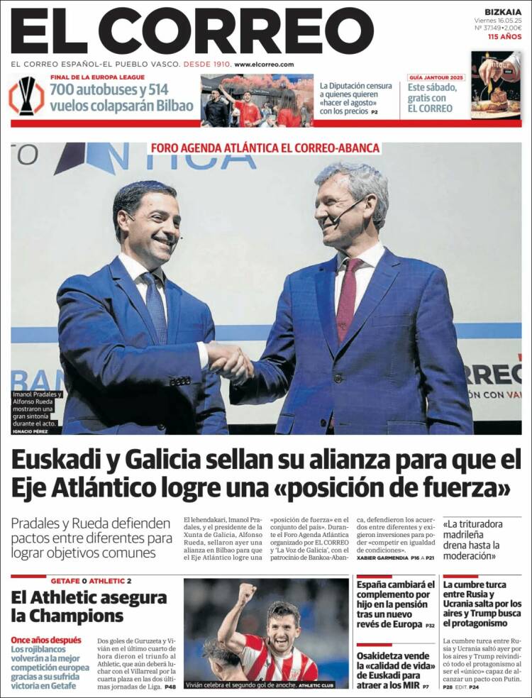 Portada de El Correo (España)