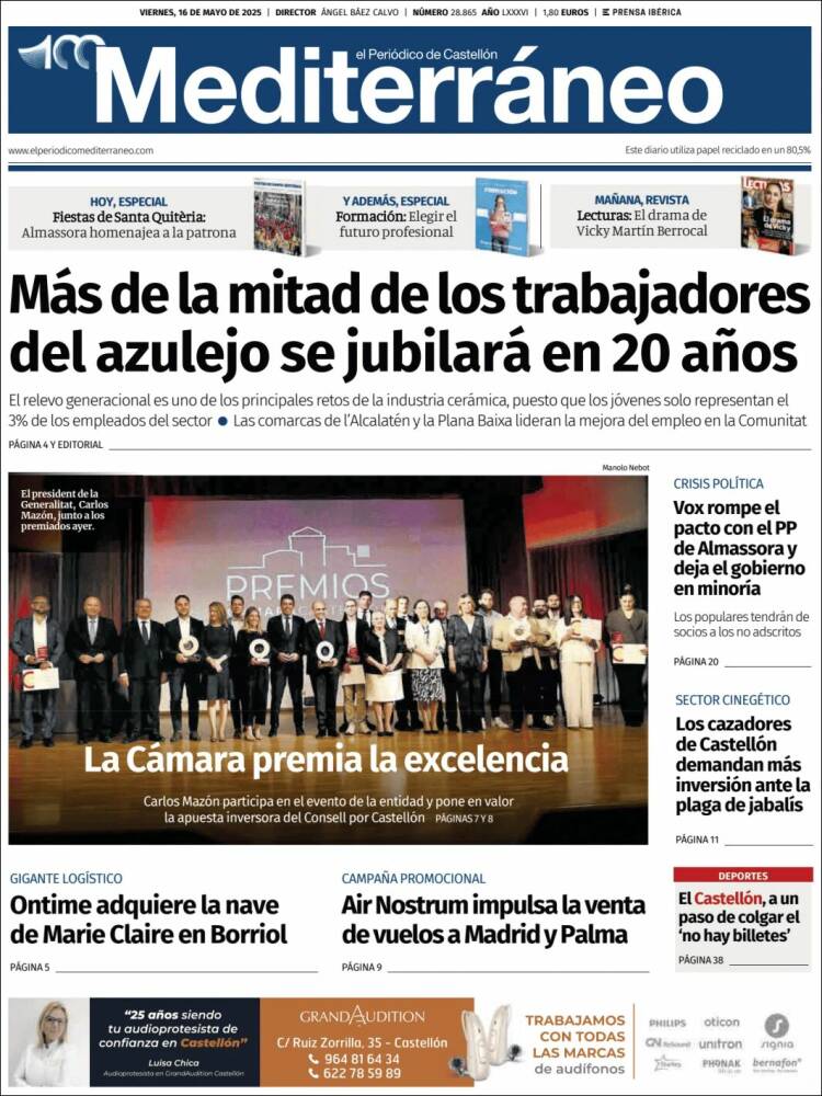 Portada de El Periódico Mediterraneo (España)