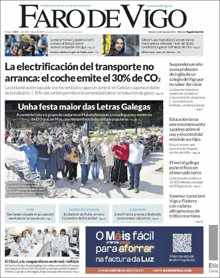 Portada de Faro de Vigo (España)