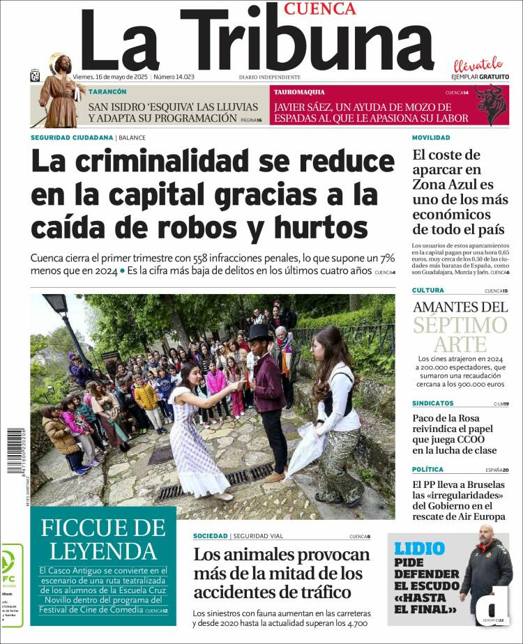 Portada de La Tribuna de Cuenca (Espagne)