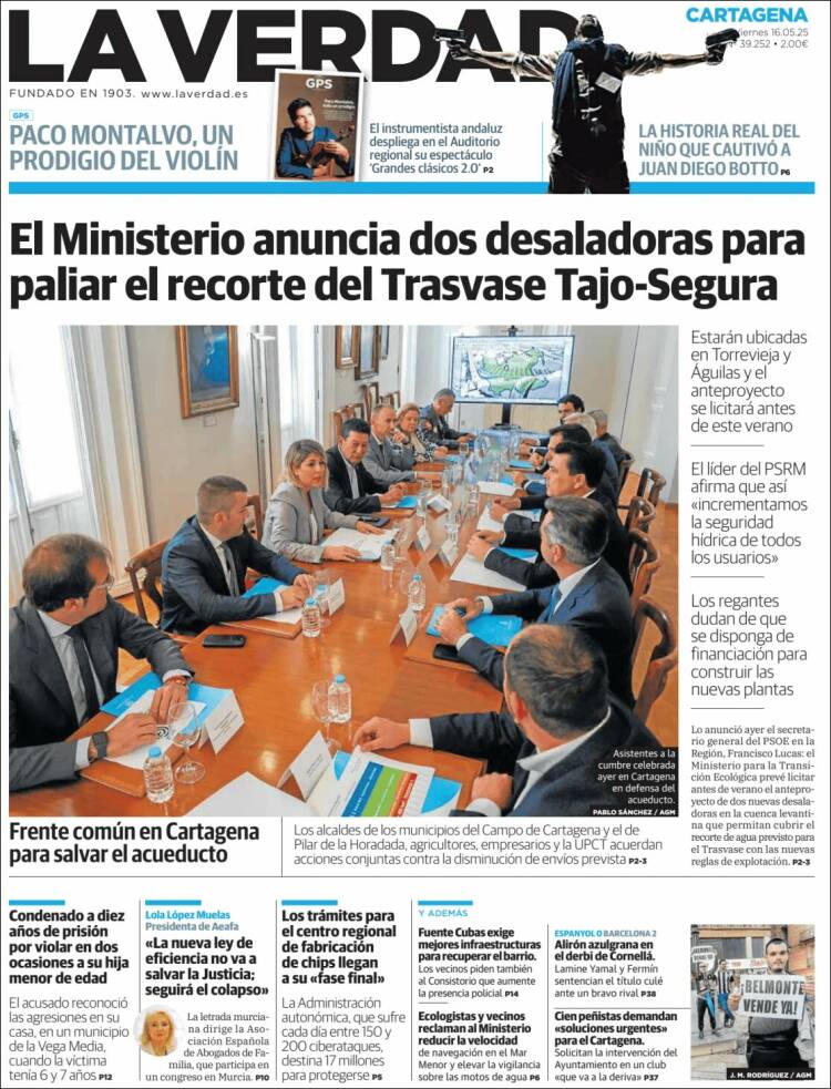 Portada de La Verdad de Cartagena (España)