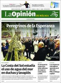 Portada de La Opinión de Málaga (España)