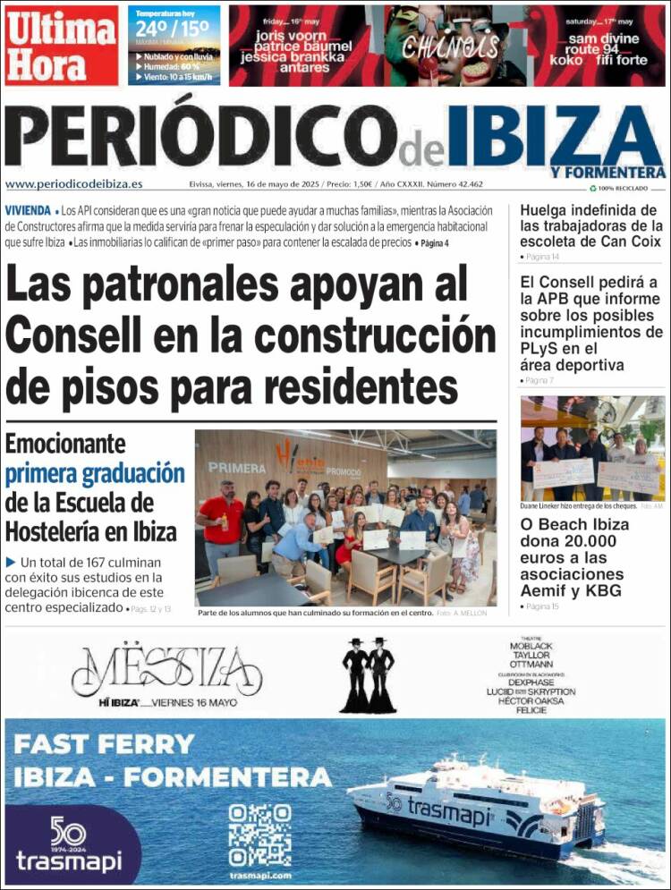 Portada de Periódico de Ibiza (España)