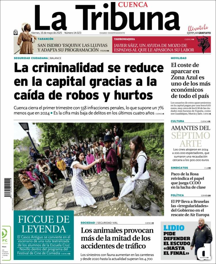 Portada de La Tribuna de Cuenca (España)