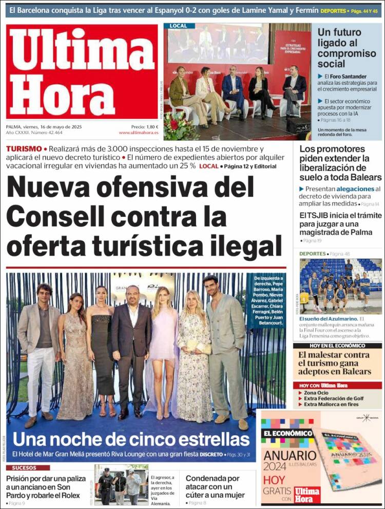 Portada de Última Hora (España)