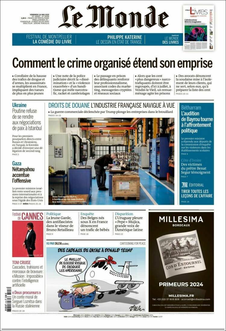 Portada de Le Monde (Francia)