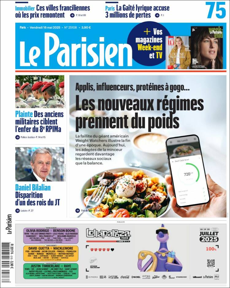 Portada de Le Parisien (Francia)
