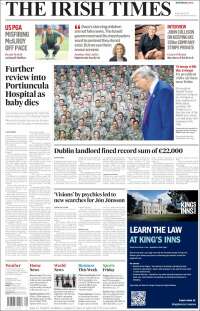 Portada de Irish Times (Irlanda)