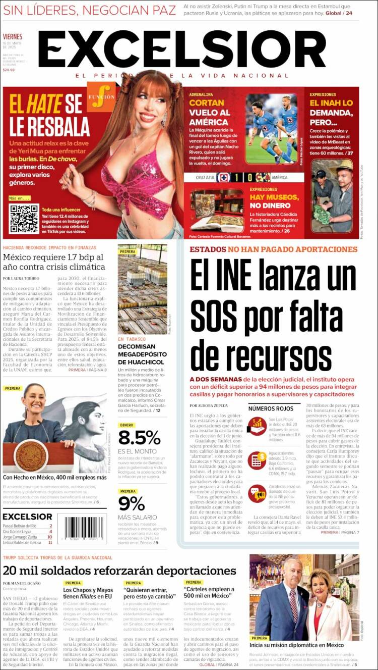 Portada de Excelsior (Mexique)