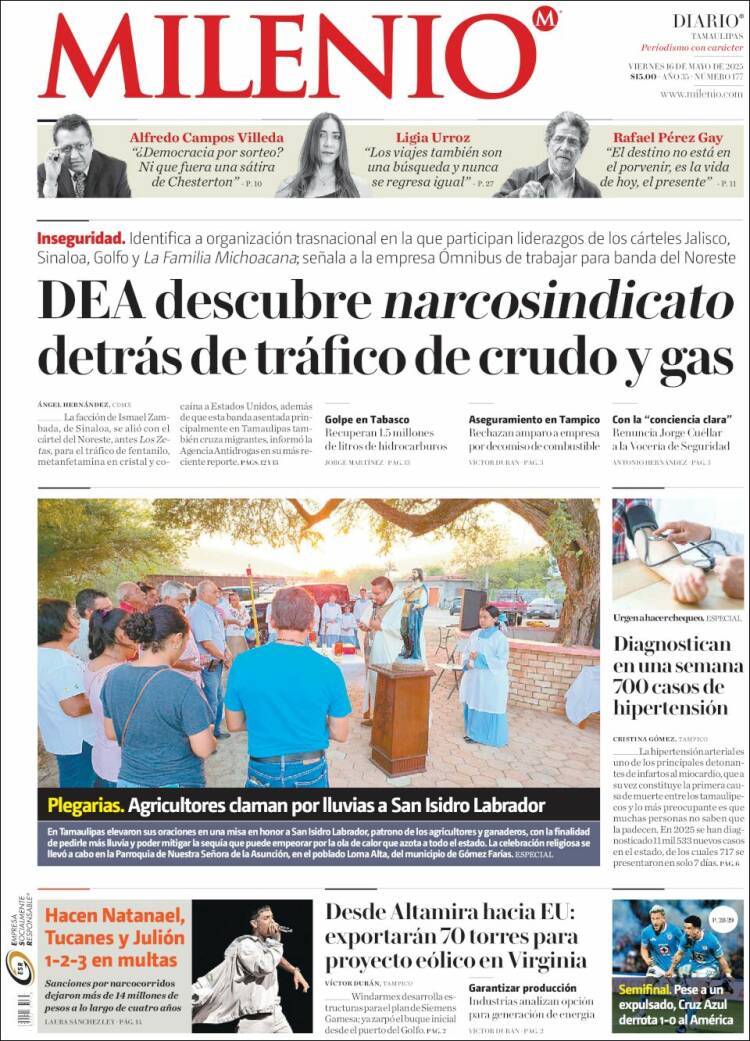 Portada de Milenio - Tamaulipas (Mexique)