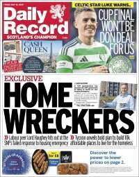 Portada de Daily Record (Reino Unido)