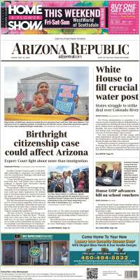 Portada de Arizona Republic News (USA)