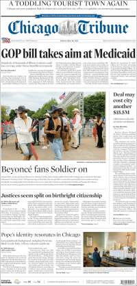Portada de Chicago Tribune (USA)
