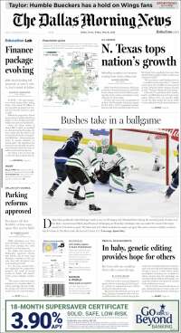 Portada de Dallas Morning News (USA)