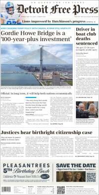 Portada de Detroit Free Press (USA)