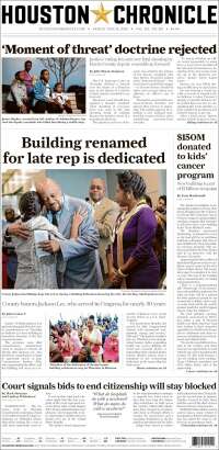 Portada de Houston Chronicle (USA)