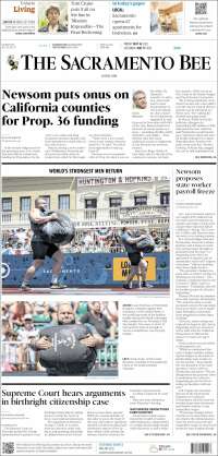 Portada de The Sacramento Bee (USA)
