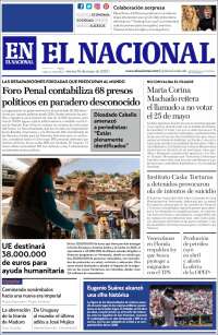 Portada de El Nacional (Venezuela)