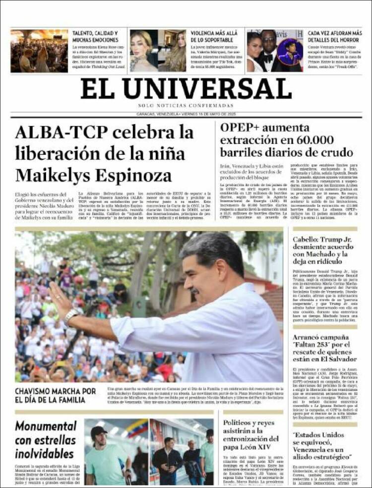 Portada de Universal (Venezuela)