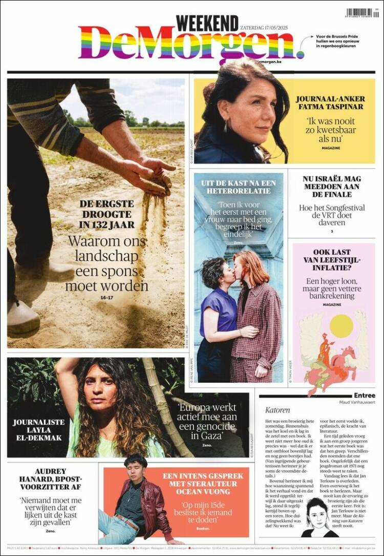 Portada de De Morgen (Bélgica)