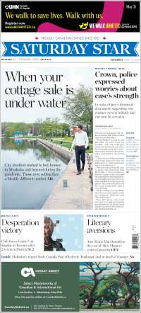 Portada de The Toronto Star (Canadá)