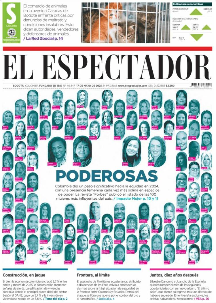 Portada de El Espectador (Colombia)