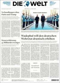 Portada de Die Welt (Alemania)