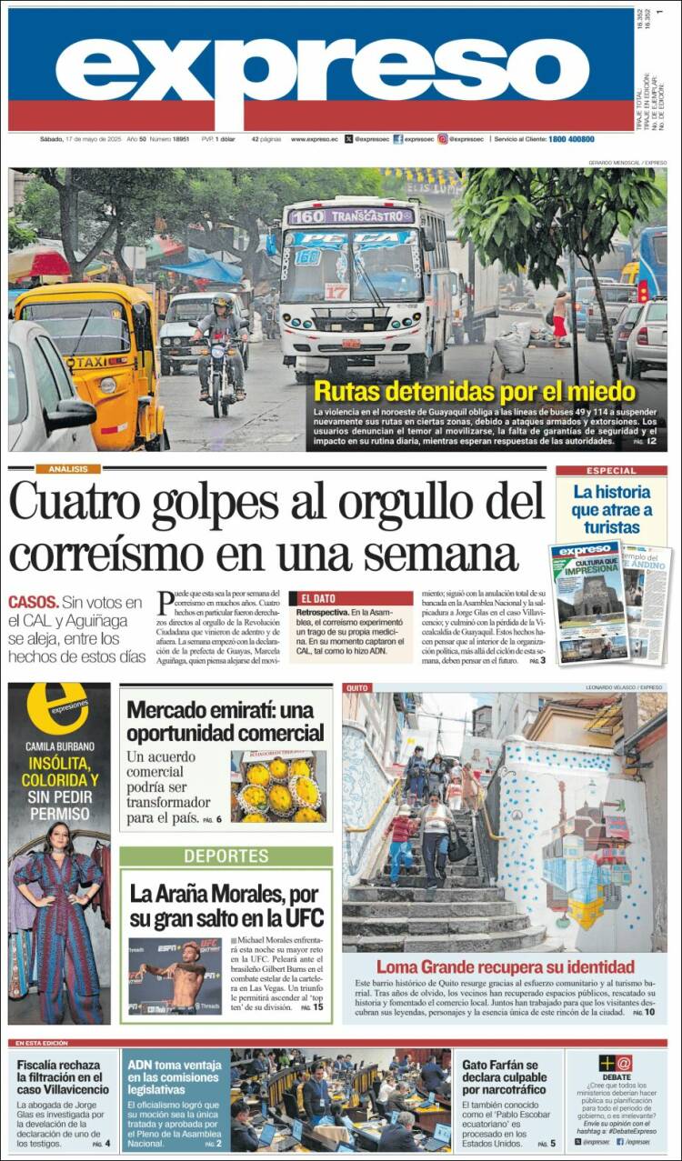Portada de Expreso (Ecuador)