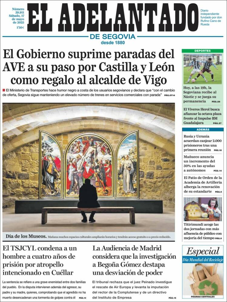 Portada de El Adelantado de Segovia (Espagne)