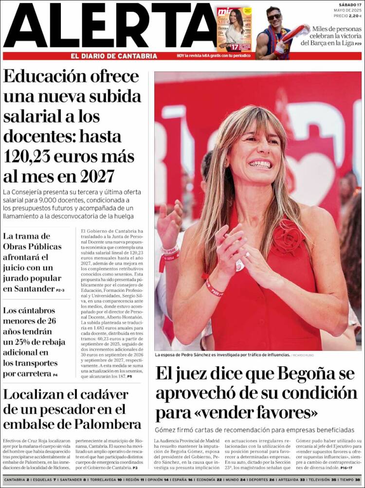 Portada de Alerta - El Diario de Cantabria (España)