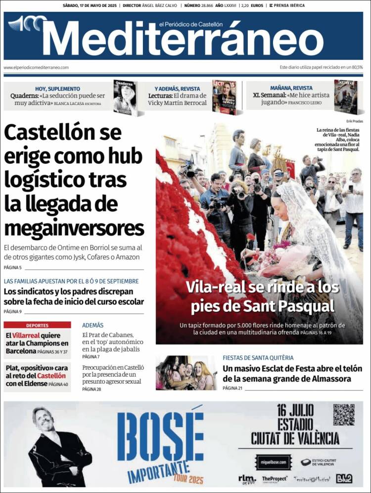 Portada de El Periódico Mediterraneo (Espagne)