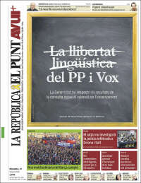 Portada de El Punt Avui - Girona (Espagne)