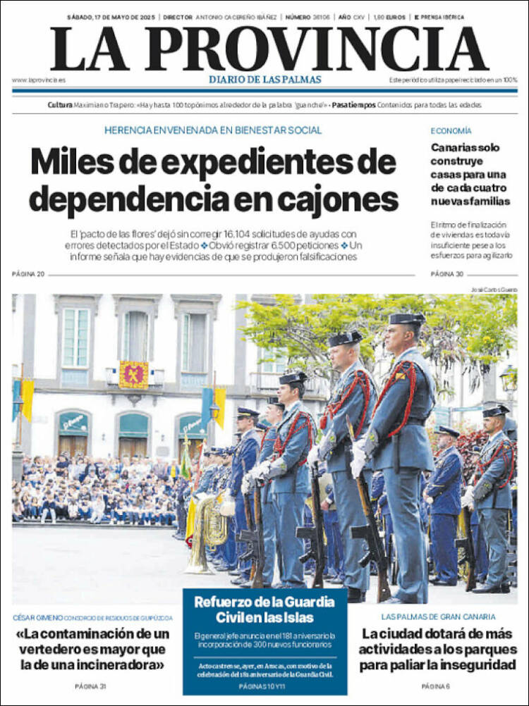 Portada de La Provincia (Espagne)