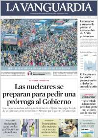 Portada de La Vanguardia (Espagne)