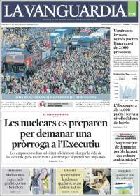 Portada de La Vanguardia (Espagne)